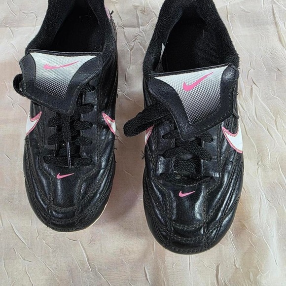 Nike Other - Nike Kids Soccer Cleats Black Pink Firm Ground 359616-016 Size 12C